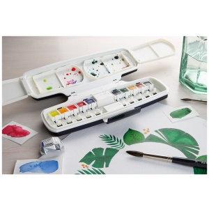 Acuarele fine set 10 x 1/2 in cutie de plastic Akademie Schmincke 75010097