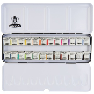 Acuarele fine set 24 x 1/2 in cutie de metal Akademie Schmincke 75424097