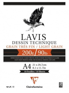 Bloc Clairefontaine Lavis Dessin 10 file 200 g/mp