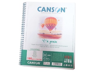 Bloc de Desen Canson C a grain cu Spira 180g/mp cu spirala pe latura lunga