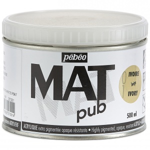 Culori acrilice Pebeo Mat Pub, 500 ml, finisaj extra-mat si aplicare uniforma