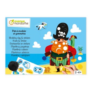 Cutie creativa cu pasta modelatoare si autocolante, Pirati, KC169C, Avenue Mandarine
