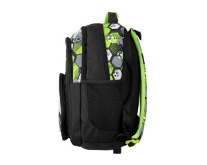 Ghiozdan Football Starpak, 25 x 38 x 18 cm, negru cu verde, cod 550863