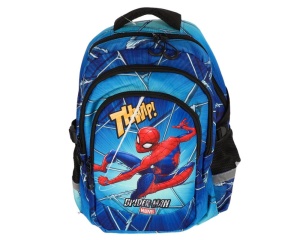 Ghiozdan pentru clasele I-IV Spiderman, albastru, 3 fermoare, KMSM0010, Pigna