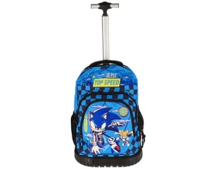 Ghiozdan troller pentru clasele I-IV Sonic, albastru, 3 fermoare, KMSO0016, Pigna