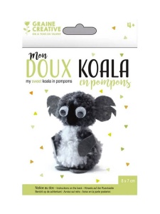 Kit creativ pentru copii, Koala din pom-pom Graine Creative, cod 440027