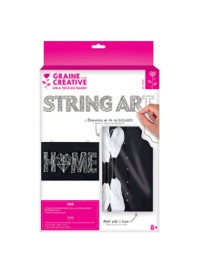 Kit string art negru Home Graine Creative, 30 x 20 x 0,9 cm, cod 100661