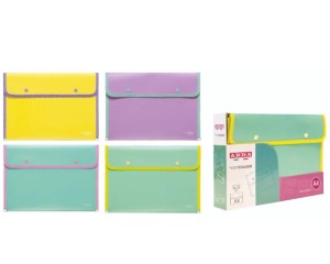 Mapa de plastic A4 cu 2 butoane, culori pastel Arda 0273KCP