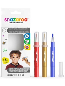 Markere cu pensula pentru bodypainting set 3 bucati Snazaroo 1180140