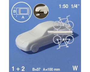 Masina sedan+bicicleta din plastic alb 1:50 03.50321.1 Schulcz