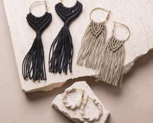 Mini kit macrame pentru cercei, Creativ Company, cod 977625