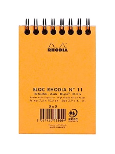 Notebook cu spira 7.5X10.5cm 80 file, 80g, patratele Rhodia 11500C