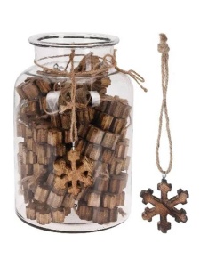 Ornament fulg de nea lemn natur ER8179
