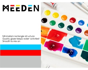 Paleta profesionala dreptunghiulara din ceramica cu 22 compartimente MEEDEN, cod PLC-4024