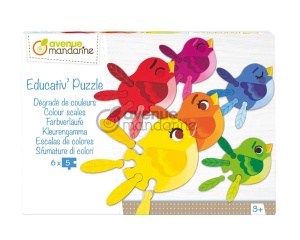 Puzzle educativ model Pasari in nuante de culori My Mandarine, cod PU019C