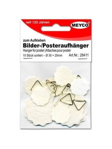Set 10 agatatori autoadezive pentru postere Meyco 28411