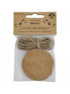 Set 10 etichete de carton - rotund Meyco 34813