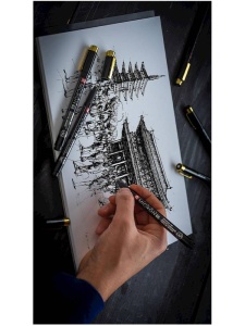 Set 10 Linere Sakura Pigma Micron Black Edition + Penar POXSDKB10
