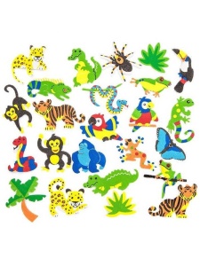 Set 100 figurine autoadezive spuma jungla Dp Craft kspi-315