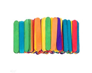 Set 100 mini bete din lemn colorate 6,5 x 1 cm DP Craft KSPA-012