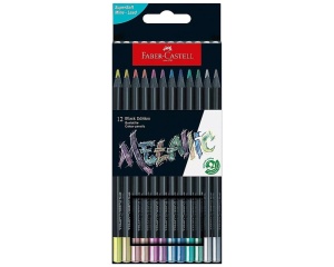 Set 12 creioane colorate Faber-Castell Black Edition FC116415