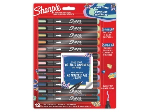 Set 12 Markere Creative Acrylic Sharpie Varf Rotund Pastel