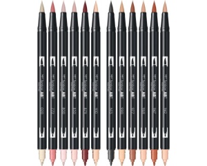 Set 12 markere Dual Brush in nuante pentru portret, Tombow, TB-ABT-12P-4