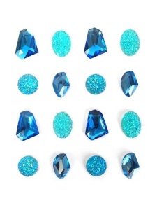 Set 16 pietre adezive 2cm albastru Graine Creative 500387