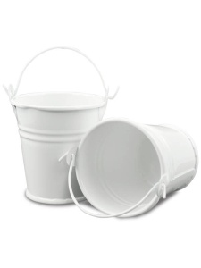 Set 2 mini galeti albe din metal Meyco 34922