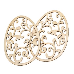 Set 2 Ornamente Lemn Oua 14cm Paste DPDN-224 Dp Craft