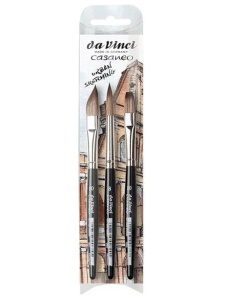 Set 3 pensule sintetice pentru acuarela si urban sketching, Da Vinci CASANEO XS 5392