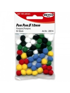 Set 30 pom-pom asortate 20mm Meyco 28534