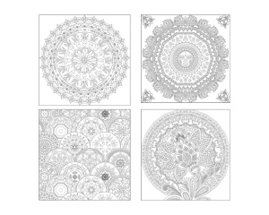 Set 4 planse Art Therapy model Mandala 25 x 25 cm Phoenix 0212040671S3