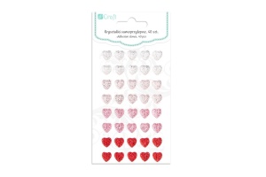 Set 40 Pietre Adezive 10mm Inimi GRKR-062 Dp Craft