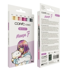 Set 5 markere cu cerneala pe baza de alcool + 1 Multiliner 0,3 mm, Copic Ciao Manga 7, 22075564 - Img 5