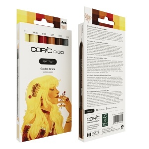 Set 5 markere cu cerneala pe baza de alcool + 1 Multiliner, Copic Ciao Portrait Golden Grace, 22075583 - Img 3