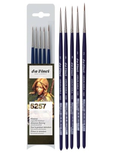 Set 5 pensule cu varf din fire naturale da Vinci 5257