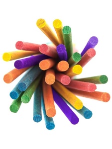 Set 50 bete lungi lemn colorat 15cm Dp Craft kspa-010