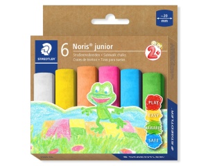 Set 6 crete jumbo pentru asfalt Staedtler Noris Junior Peppa, 20 mm, usor de indepartat cu apa, ST-2365-C6-L1