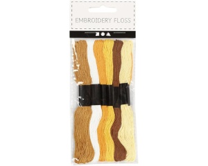 Set 6 fire de broderie, 1 mm, nuante aurii, 412700, Creativ Company