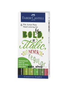 Set 6 markere caligrafie Pitt Artist Faber Castell 267117