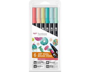 Set 6 markere Dual Brush, Candy Colours, Tombow, TB-ABT-6P-4