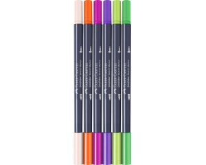 Set 6 markere graphic novel profesionale pe baza de alcool 2 capete Goldfaber Faber-Castell FC164810