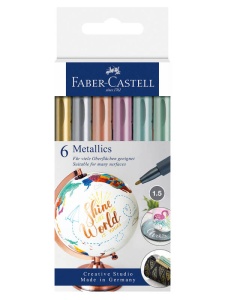 Set 6 Markere Metalice pentru Multisuprafete Creative Studio Faber Castell 160706