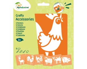 Set 6 sabloane animale de la ferma pentru copii Mandarine 42440MD