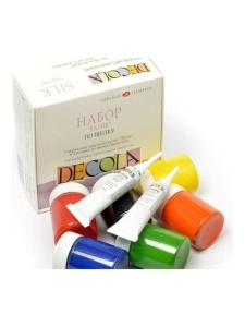 Set 6 x 50ml culori acrilice textile + 2 outlinere Decola Silk Batik 4441448
