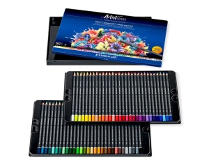 Set 60 creioane colorate acuarelabile Mars Artist, cutie metalica, 104-M60, Staedtler