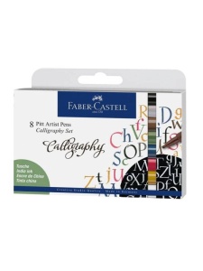 Set 8 Carioci Colorate Caligrafie Pitt Artist Pen Faber Castell 167508