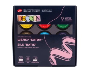 Set 9 x 50ml culori acrilice textile Decola Silk Batik 4441449