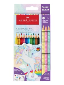 Set Creioane Acuarela Color Grip Unicorn 10+3 Faber Castell 201542